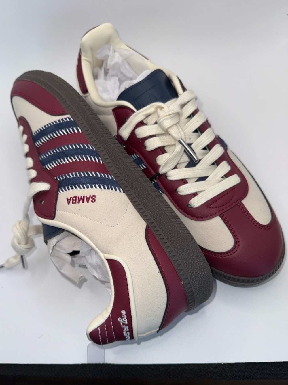 Adidas Samba OG ID6024 Burgundy Cream Navy Men’s 12 NEW Box Classic Trending